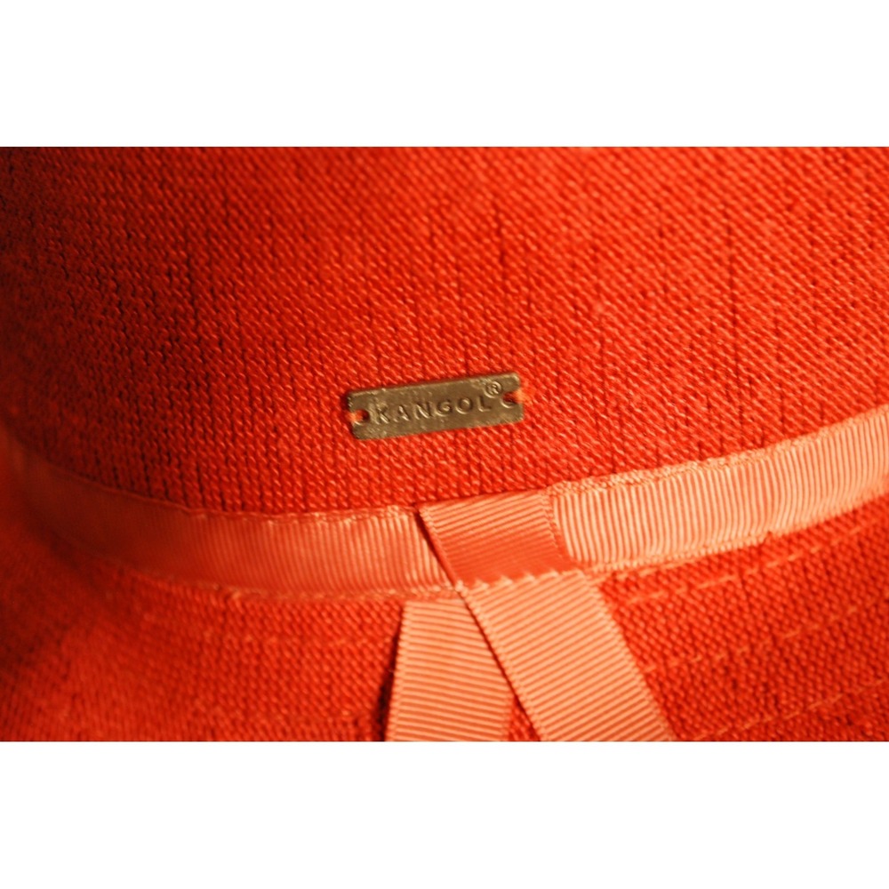 Kangol Cloche Hat Wide Brim Soft Red Women's size Medium Sweet Corn-Siren - Picture 3 of 5